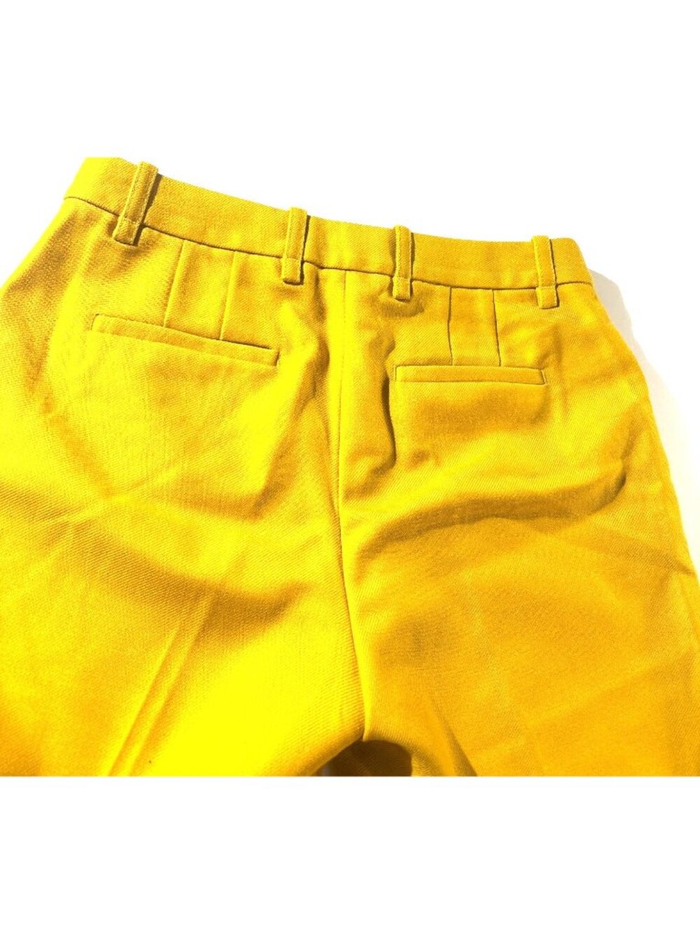 Banana Republic Yellow Trouser Pants Womens Size 6 100% Wool Wide Leg Made In Jo - Picture 8 of 11